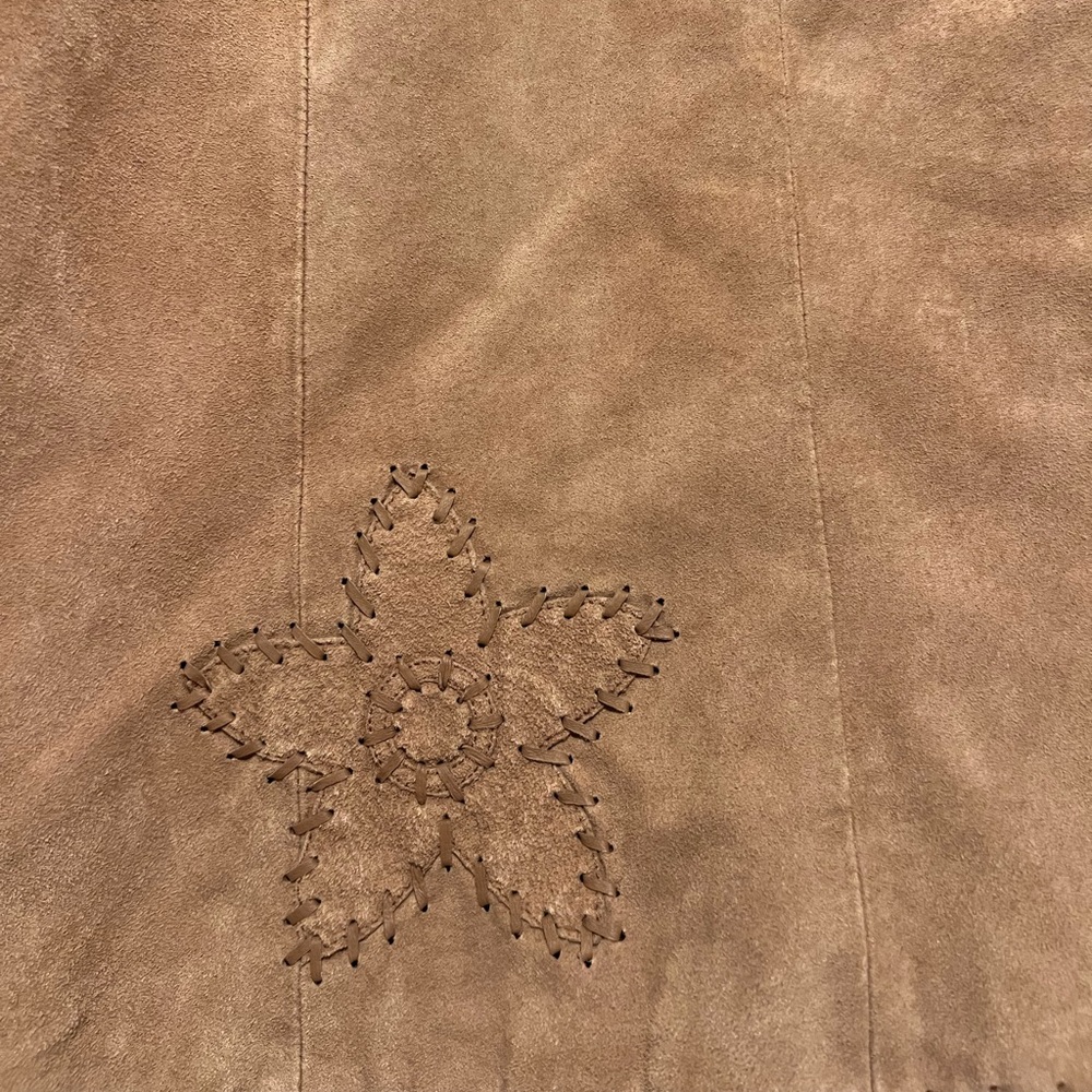 Coldwater Creek tan suede whipstitch daisy jacket - Picture 7 of 9